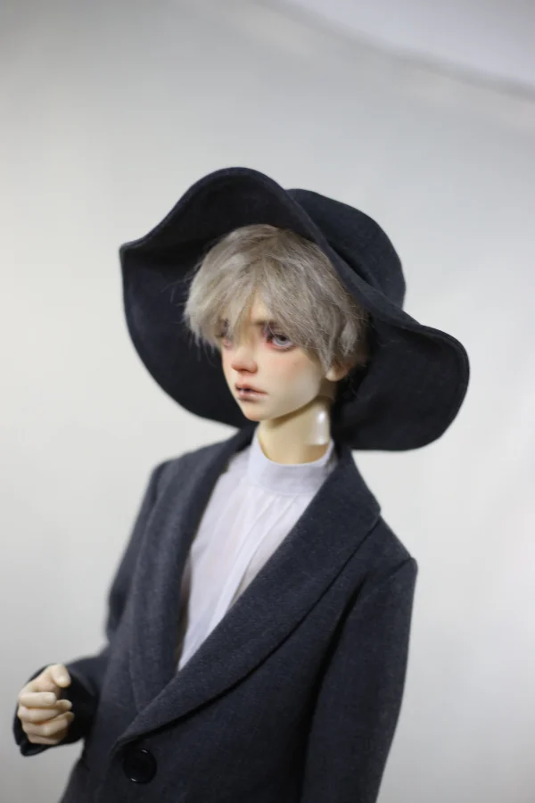 A52 enfants jouet fait à la main 1/3 1/4 oncle poupée BJD/SD poupée accessoires noir blanc gris grand bord haut-de-forme 1 pièces