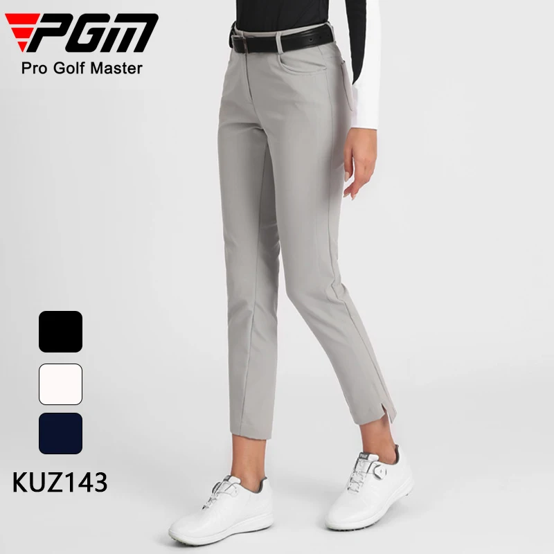 Pgm New Golf Wear for Women Casual Sports Golf Pants Spring High-waisted Split-hem Trousers Breathable Elastic Ankle Pants