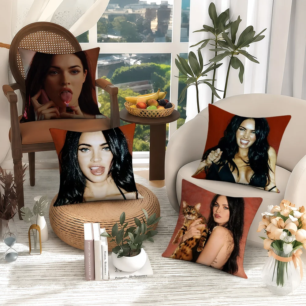 ACTOR M-MeganS F-FoxS Cushion Cover Soft Case Sofa Living Room Home Comfortable Office Decor Protective Pillow