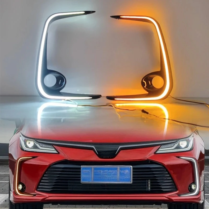 

For Toyota Corolla 2019 2020 2021 2022 2023 2024 Led Daytime Running Light Front Fog Lamp Flowing Turn Signal Decorative Lights