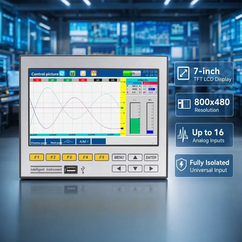 Multi-Channel 1-16 Universal Input Paperless Data Logger OEM 7