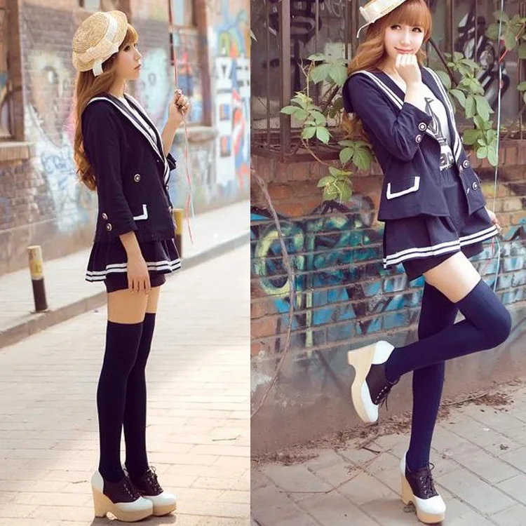 18 colors Women\'s Nylon Thigh High Schoolgirl Opaque Stockings Halloween Cosplay Costume Party Accessory drop shipping