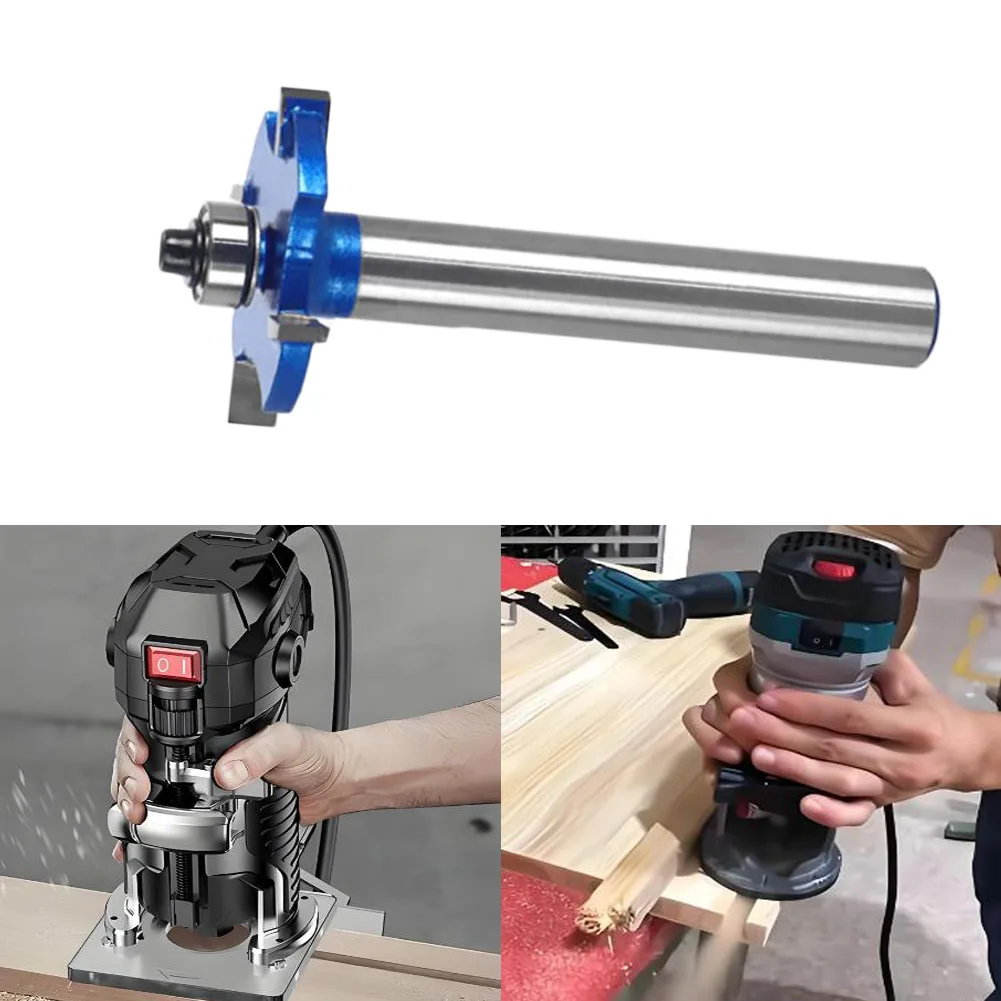 4 Flute Ball Bearing T Slot Router Bit For Wood Engraving And Grooving Machines 1/2in Shank Cutter Tool