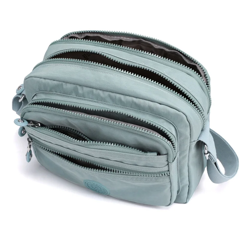 2023 New Shoulder Bag Multilayer Solid Zipper Crossbody Bags for Women Simple Female Messenger High Quality Nylon