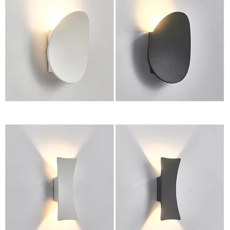 

Modern LED Wall lamp Indoor and Outdoor AC85-265V IP65 Waterproof white/black Minimalist Aluminum Home Light Porch Garden Light