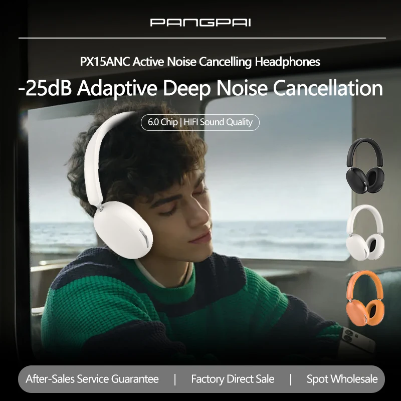 New product PX15ANC over-ear Bluetooth headphones with charging earpiece