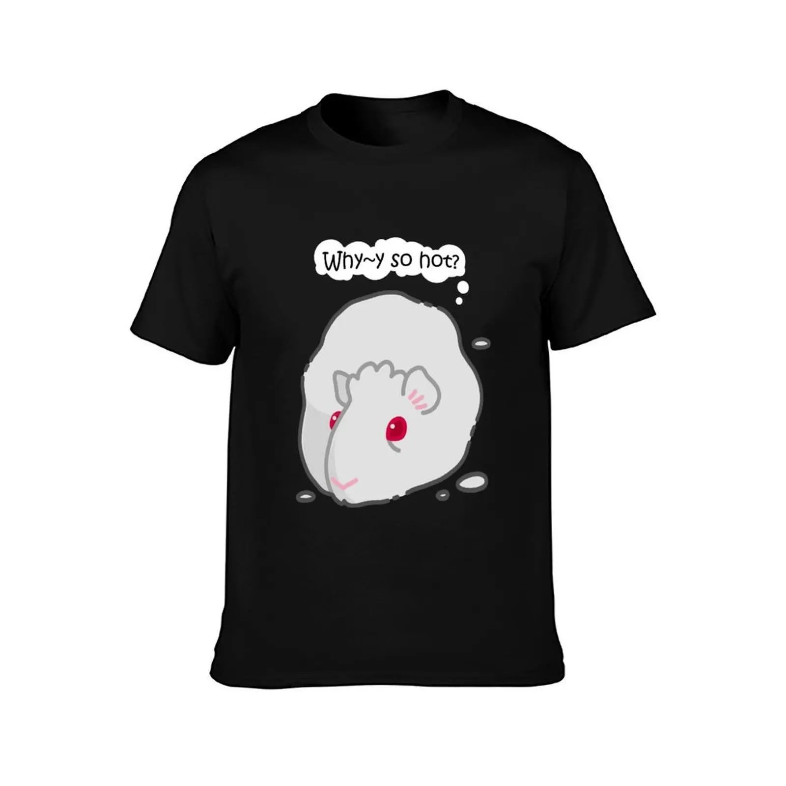 Guinea Pig melting T-Shirt, Summer Casual Cotton Tee, Oversized Streetwear Tops, Vintage Graphic Print, Loose Fit Short Sleeve