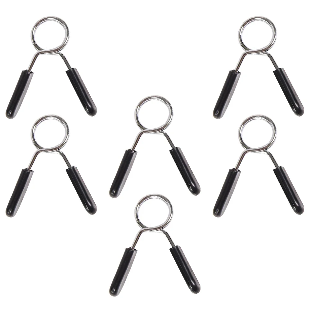 6 Pcs Barbell Buckle Gym Tools Gear Belt Weight Training Collars Clamps Clip Clips Spring Dumbells Anti-loose Fitness Dumbbells