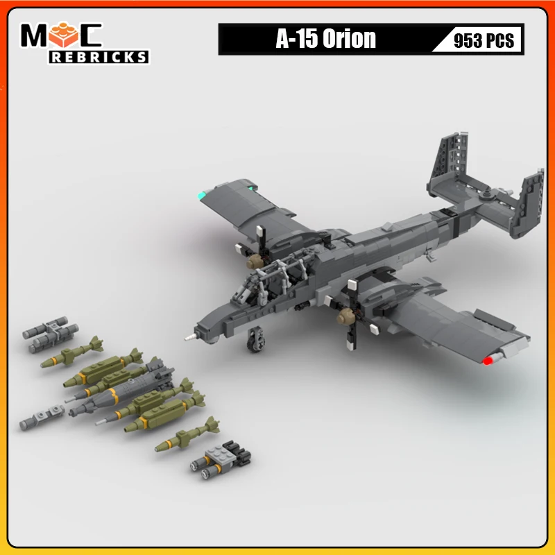 MOC construction nuits A-15 Orion attaque combattant modèle WW2 avion bricolage assemblage Collection Kit briques jouets enfant cadeau de noël