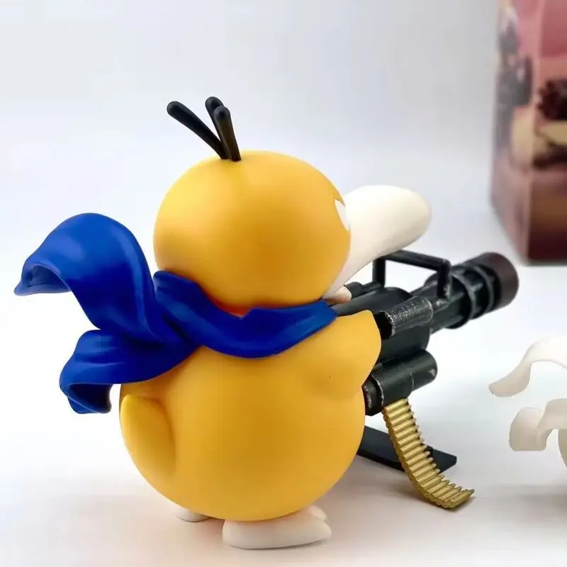 2025 Pokemon Serie Psyduck Gatling Gun Figure Toy Cute Duck Collection Figurine creative Modello Anime Periferico Ragazzi Regalo