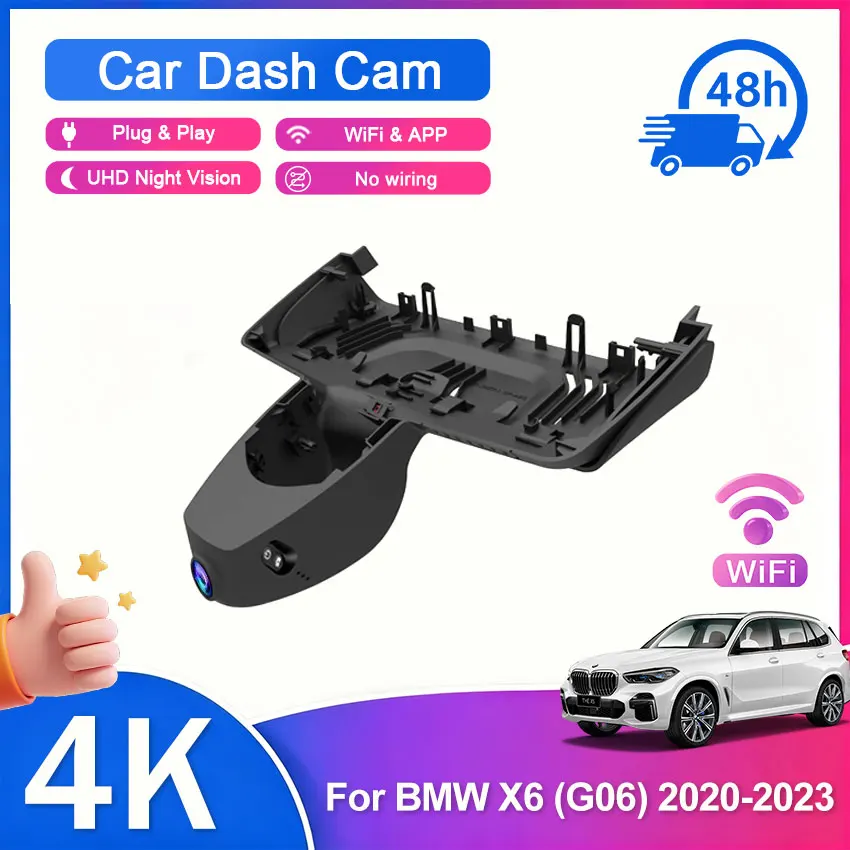 2160P Car DVR Dash Cam Camera Video Recorder Plug and Play for BMW X6 G06 F16 F96 3rd Gen 2020 2021 2022 2023