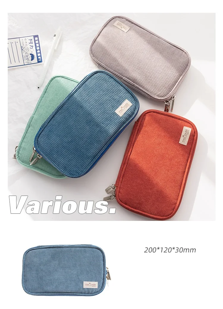 Kokuyo Cord-Pfannenetui, flach, offen, mit mehreren Taschen, Stifte, Bleistiftbeutel, Aufbewahrungstasche, Handtasche F7025 – Detail 2