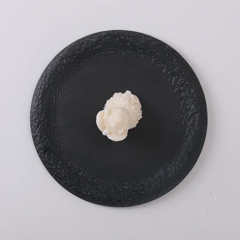Creative Black Ceramic Western Food Beef Steak Pan Characteristic Hotel Restaurant Retro Tableware Japanese Dessert Cake Plate