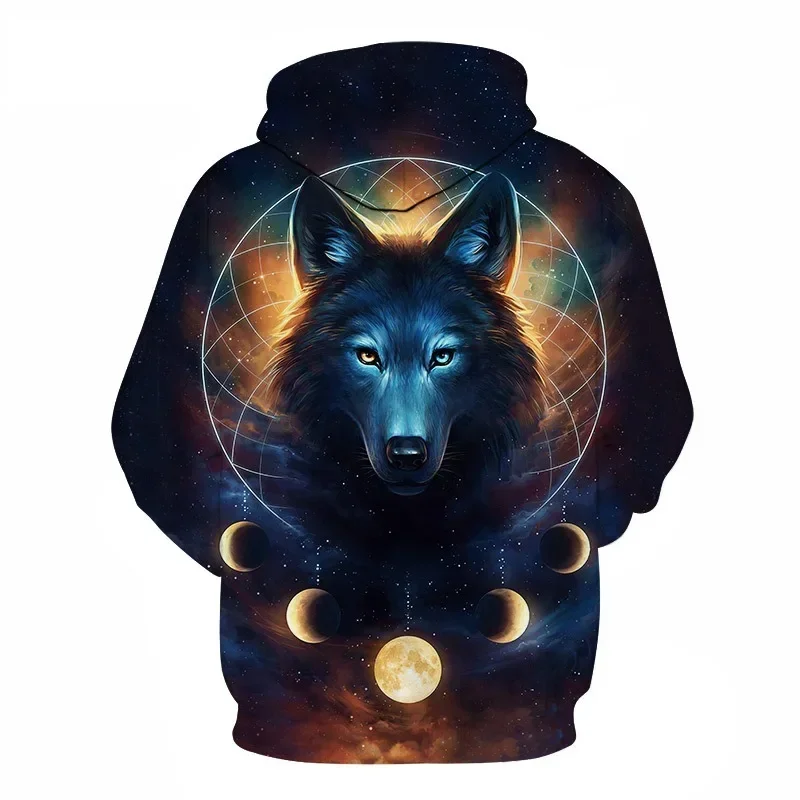 3D-Druck Hoodie mit Wolf-Motiv für Herren und Damen, modischer, lässiger Oversize-Pullover, Hip-Hop, Harajuku, Streetwear – Detail 21