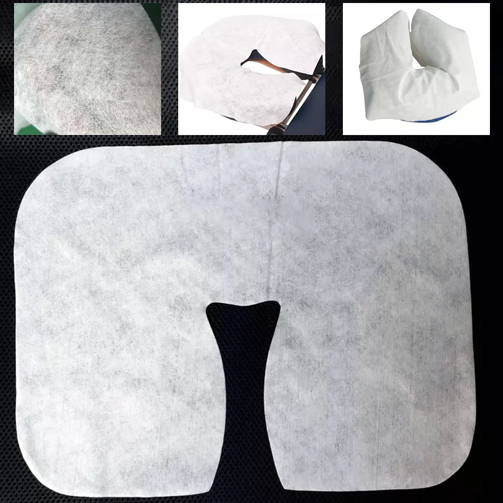 100 Pcs Face Hole Covers Headrest for Massage Facial Massager Tool Cream Pillow Cases