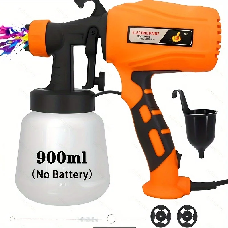 

High Pressure Paint Sprayer Electric Airless HVLP Spray Gun, 3 Spray Patterns, Electric Paint Sprayer 27.05oz Container, Easy to