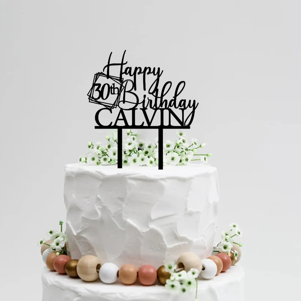 Custom Met Naam Happy Birthday Cake Topper Acryl Rustieke Verjaardag Baptis Bruiloft Decor En Bruiloft Decoraties Taart Topper