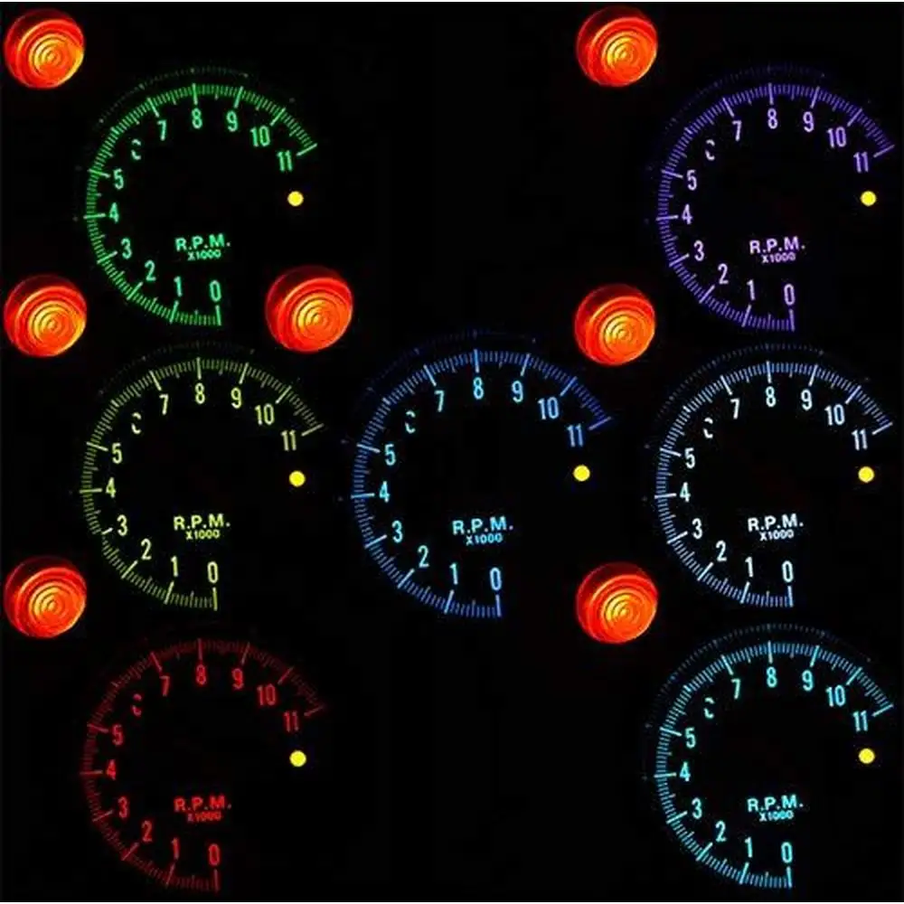 1Pcs 7 Color LED 11K Electronical RPM Tachometer Rev Counter Gauge For All 12V Gasoline Vehicles 127mm/5inch Car Tachometer