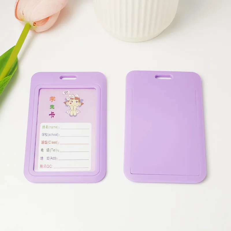 1PC Sliding ID Card Cover Name Badge Holder for Bus Work Card Women Students Card Protector