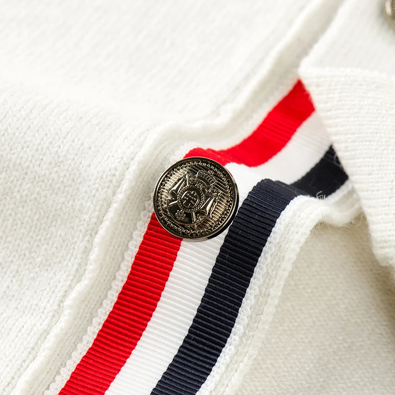Modische, hochwertige Strickjacke für Frühling und Herbst, neue, schlichte, lässige Herrenjacke mit Revers, Designer-Marke, klassischer gestreifter koreanischer Pullover – Detail 12