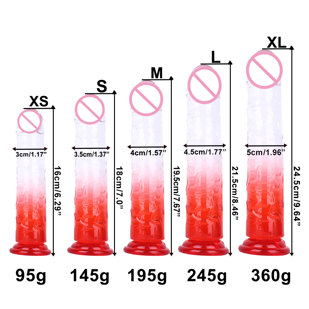 Cheap Realistic Butt Plug Jelly Dildo 5 Sizes Man Women Anal Sex Toys Gay Suction Cup Big Dick Soft Masturbators Small Penis