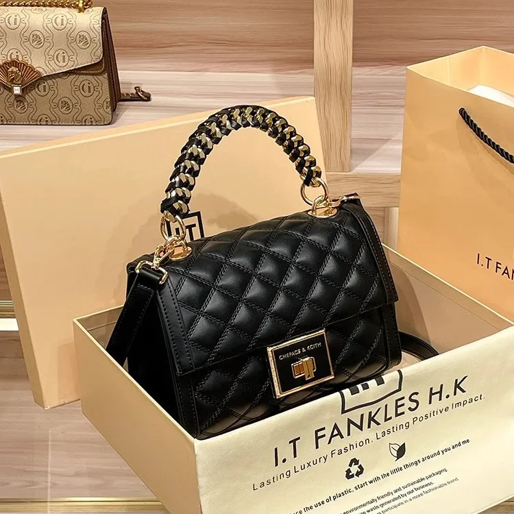 

Chic Ladies Crossbody Bag By Famous Designer, Made of High-Quality Leather, Luxury Brand Women's Handbag for Classic Elegant