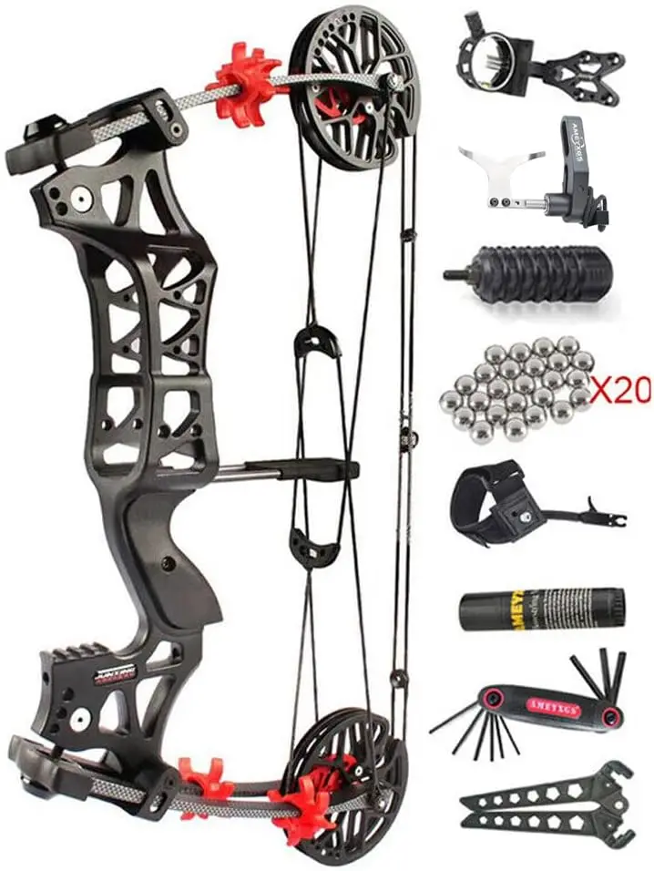 

Комплект блочного лука, блочный лук двойного назначения, составной лук со стальным шариком, регулируемый вес 30–60 фунтов, изготовленные в США,