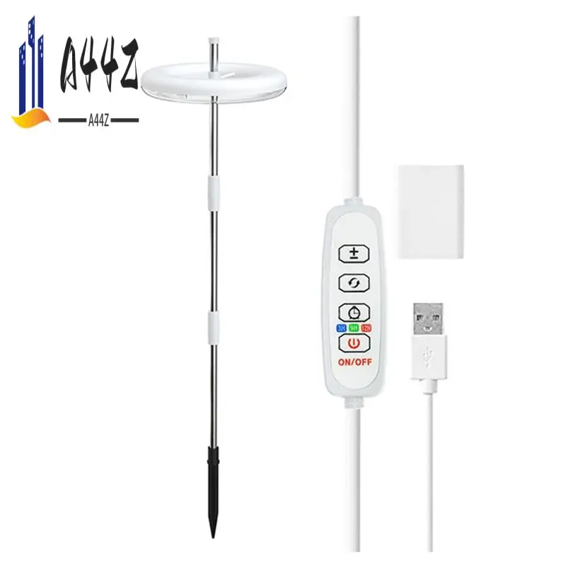 

A44Z-светильник для выращивания растений, светодиодная лампа для выращивания растений, полный спектр для комнатных растений, бонсай, регулируемая высота, с регулируемой яркостью и автоматическим таймером