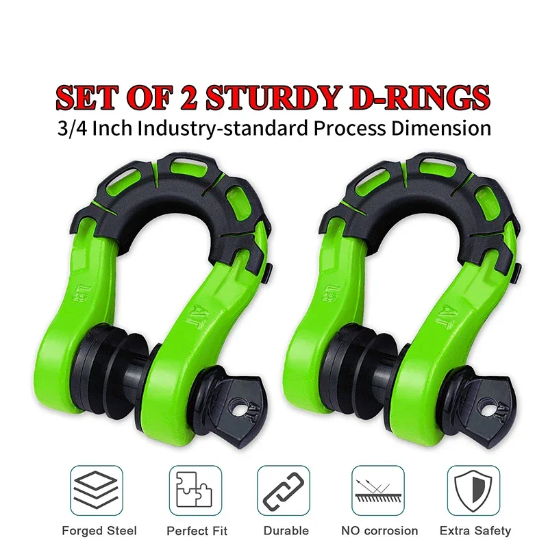 D Ring Shackles Heavy Duty 68000 lbs Capacity Stronger 3/4