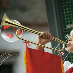 Cavalry Trumpet Gold Plated Brass Cavalry Trumpet Retro Standard Trumpet Brass Bugle Instruments Musical Instrument For
