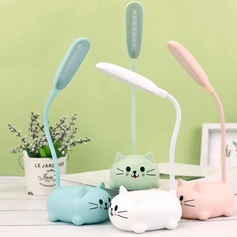 

Mini Cat USB Lamp LED Cute Animal Night Light Rechargeable Table Lamp Bedside Lamp Eye Caring Reading Lights Bedrooms