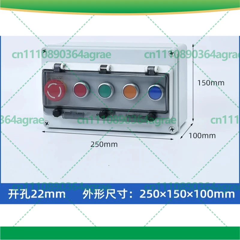 For 5 Hole Outdoor Waterproof Push Button Control Box Emergency Stop Start Stop Self Reset Junction Box Tool Parts