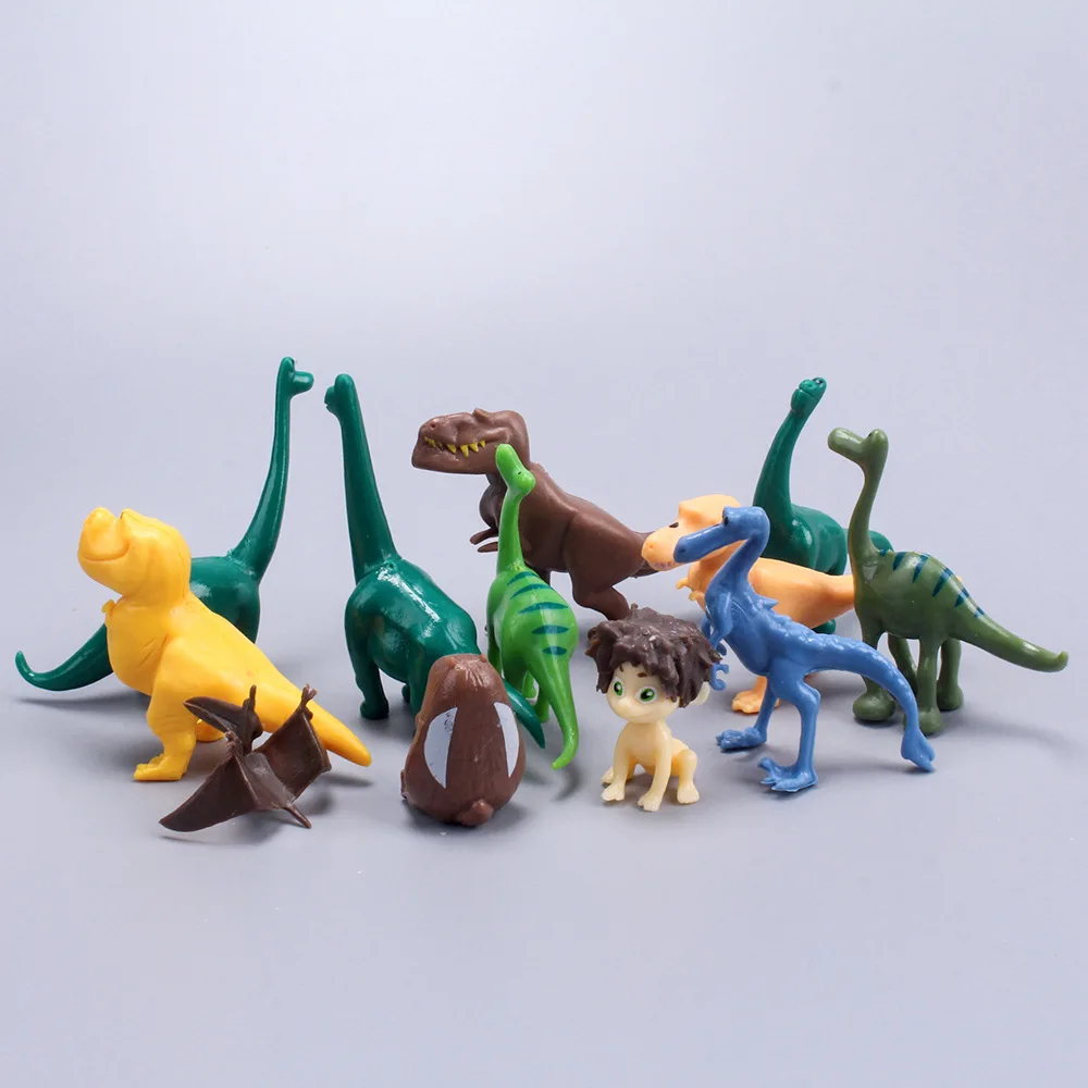 8cm 12 pçs/lote disney o bom dinossauro pvc figuras de ação brinquedo dinossauro bonecas modelo animal bolo decoração presentes para crianças