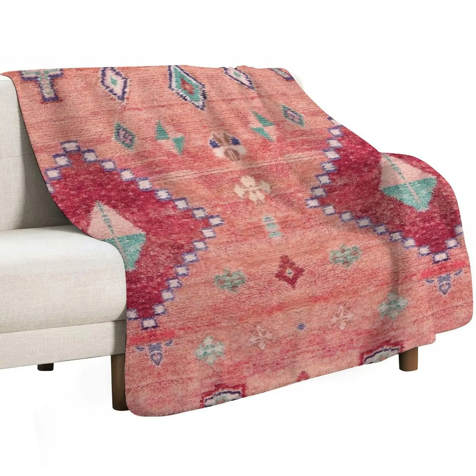 Heritage Moroccan Rug Style Design Throw Blanket Travel Furrys Bed Plaid Personalized Gift Blankets