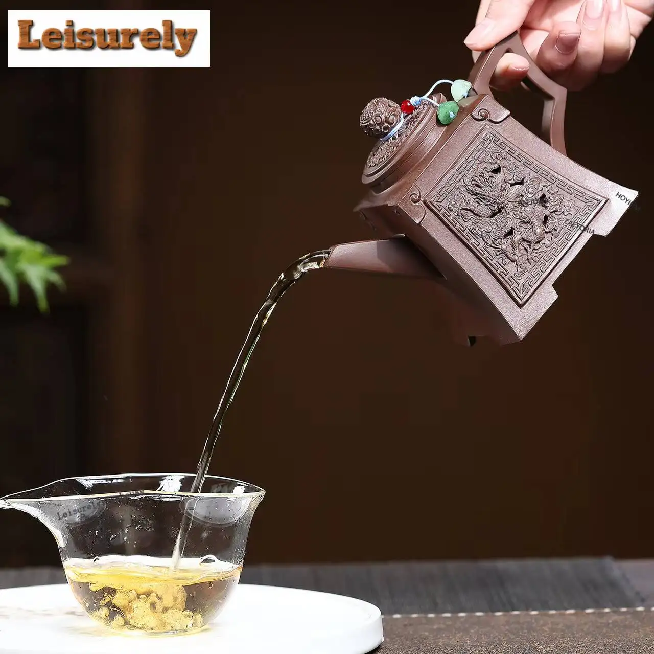320ml Ancient Yixing Purple Clay Teapots Handmade Dragon Pot Raw Ore Mud Tea Maker Kettle With Infuser Zisha Tea Set Ornaments