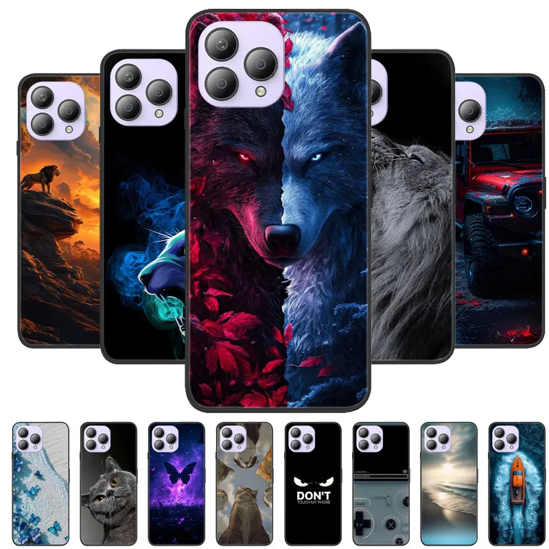 Negro fresco para Cubot P80 6,58 "Funda TPU a prueba de golpes Funda de silicona suave Coque para Cubot P80 p 80 Funda de teléfono Dominante Lobo León