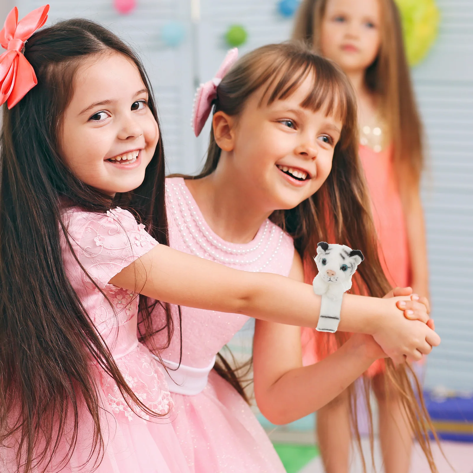 슬랩 팔찌 장난감 프리미엄 품질 정글 파티 슬랩 팔찌 파티 호의 호의 박제 동물 선물