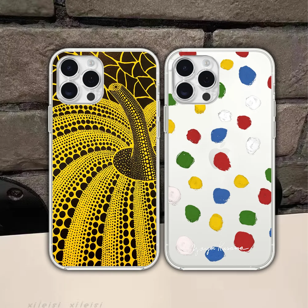 Y-Yayoi K-Kusama A-Art For Samsung Galaxy S23 S22 Ultra Plus Note 20 Ultra10 Plus A71 70 A52 Transparent Phone Case