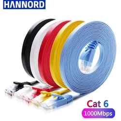 Hannord kabel Ethernet Cat6 przewód Lan UTP RJ45 sklejka sieciowa kabel Ultra cienki płaski Patch 10m 15m na PC Router PS Internet