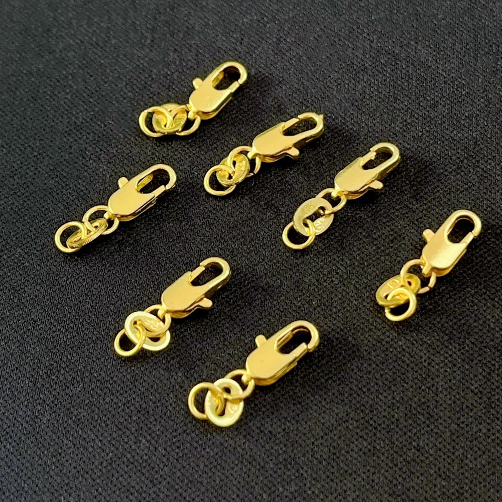 Steel/Silver Plated Copper Lobster Clasp Bracelet Links, 10pcs