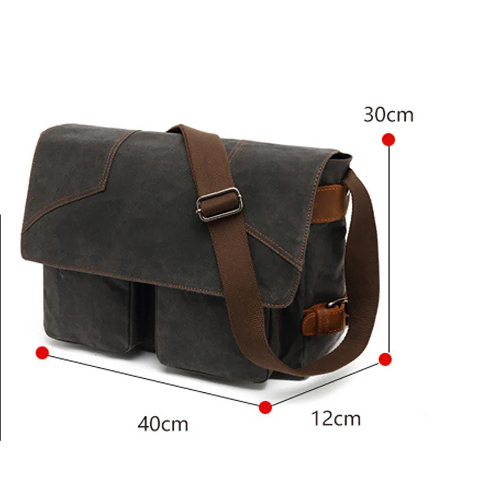 Olie Wax Canvas Messenger Bag Mannen Waterdichte Schoudertas Fit 15.6 Inch Laptop Tas Vintage Mannen Vrouwen Tas