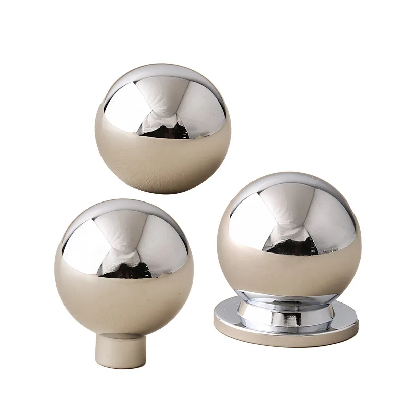 Solid Brass Cabinet Knobs Wardrobe Pulls Drawer Knobs Chrome Plated Kitchen Accessories Dress Jewelry Box For Furniture Hardware