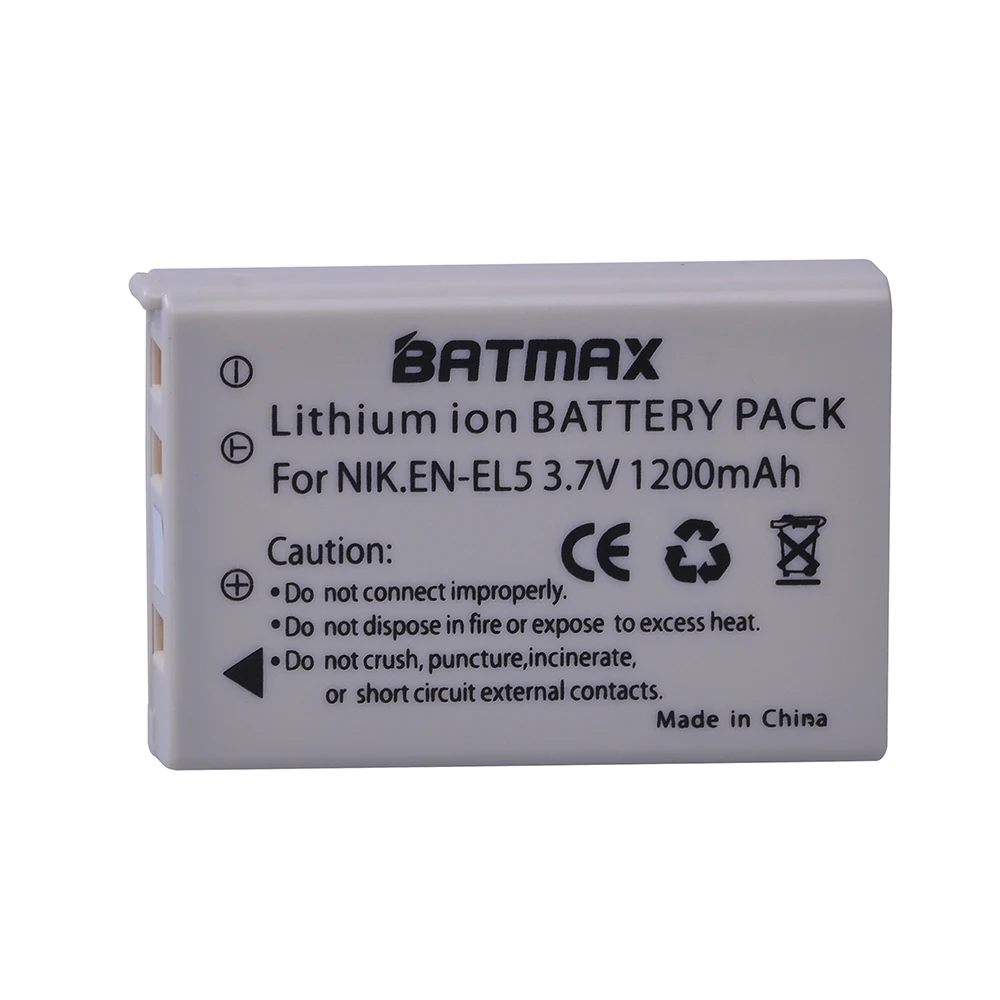 Batmax EN-EL5 EN EL5 ENEL5 Battery +LED Dual Charger for NIKON Coolpix P530 P520 P510 P100 P500 P5000 P5100 P6000 3700 4200