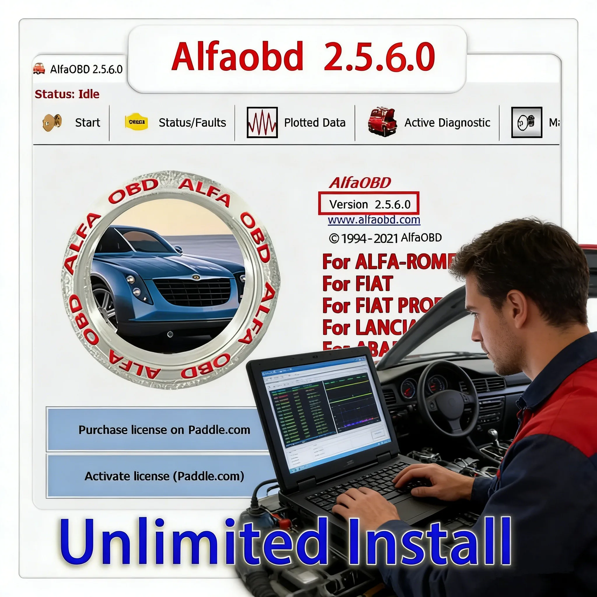 

Best AlfaOBDv 2.5.6.0 For Windows Full Licensed-Diagnosis FOR Alfa Fiat Lancia Abarth Dodge RAM Chrysler Jeep Peugeot Citroën