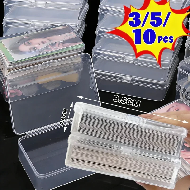 3/5/10PCS Transparent Plastic Storage Box Case for Playing Cards Container Organizer, Card Holder Box for Poker Board Games