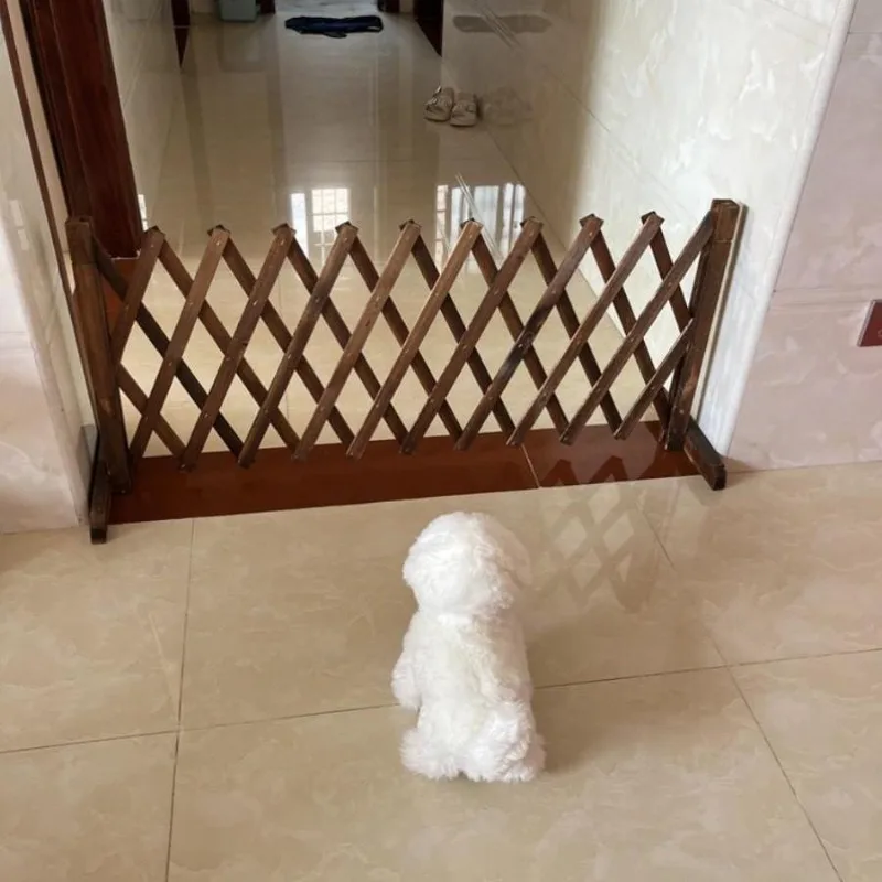 

Wooden Pet Door Dog Fence Balcony Isolation Door Retractable Cat Door Safety Doorstop Strong and Durable Pet Products Supplies