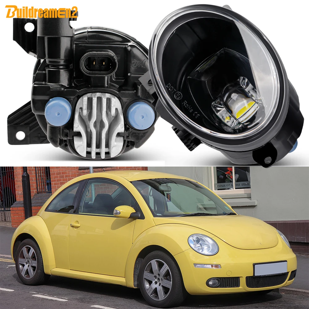 2 X 30W Car LED Lens Fog Light Assembly Daylight + Canbus Decoder For Volkswagen New Beetle Bjalla 2006 2007 2008 2009 2010 2011
