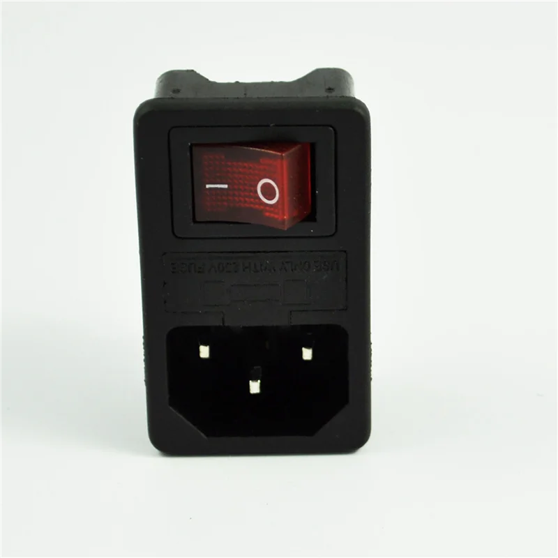 

10X Inlet Male Power Socket With Fuse Switch 10A 250V 3 Pin IEC320 C14-B12B