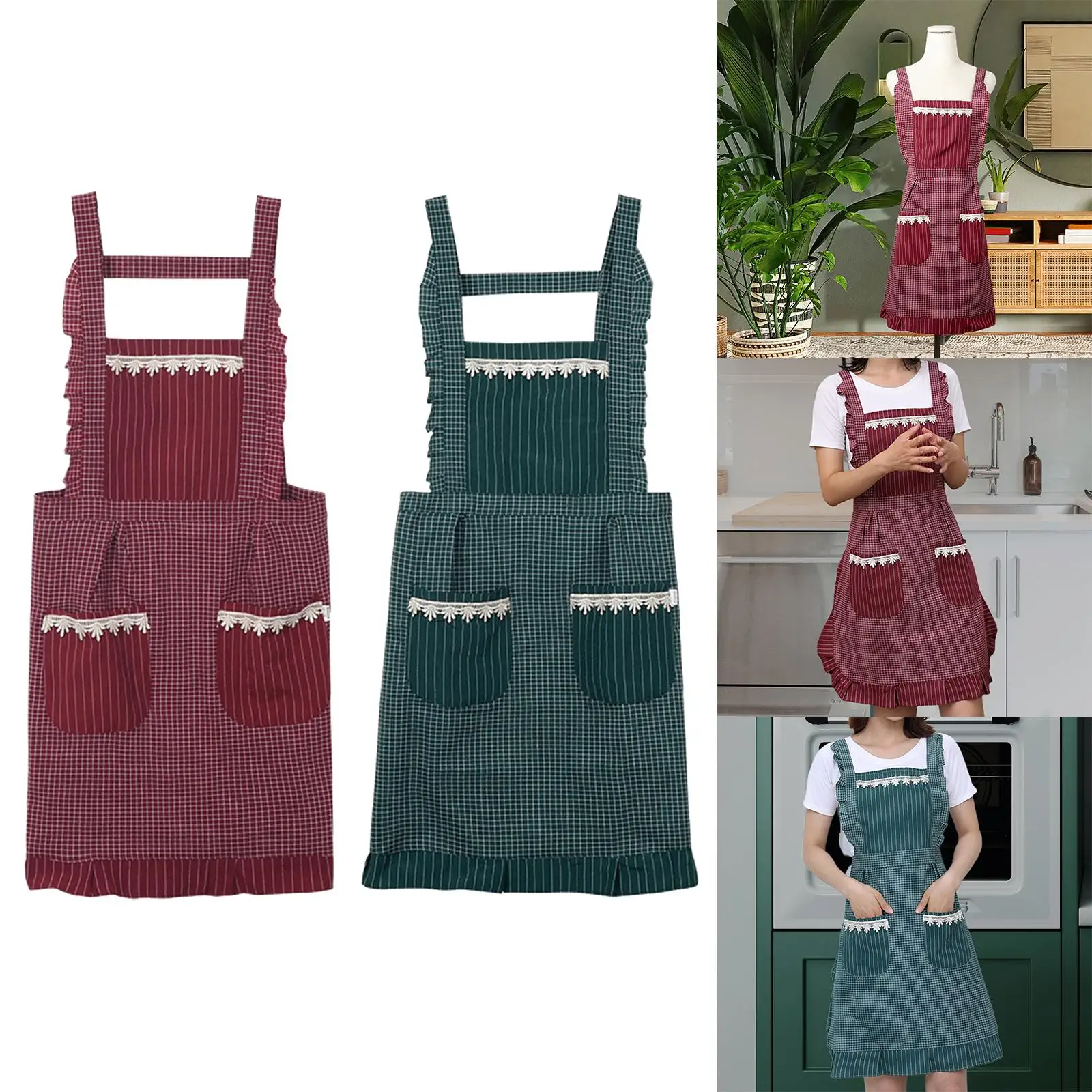 Kitchen Apron Gardening Apron with Pockets Barista Apron for Home