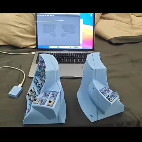 Vertical Split Keyboard Kit Custom 2.4g Wireless Single-mode Qmk Vial Change Keys Hot-swap Ergonomics Split Keyboard Accessories